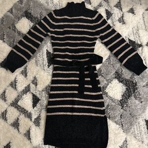 Allison/brittney petite medium black and tan striped dress